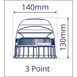 Girofar LED Galben cu prindere fixa si doua tipuri selectabile de flash